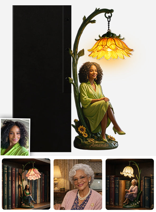Le Coffret Her Story - Lampe de bibliothèque personnalisée & Journal & Porte-clés avec charme