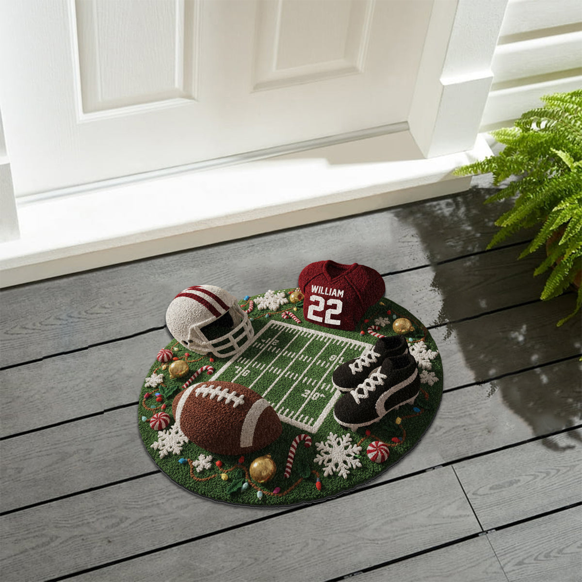 Football Lover - Personalized Football Non-Slip Tufted Rug