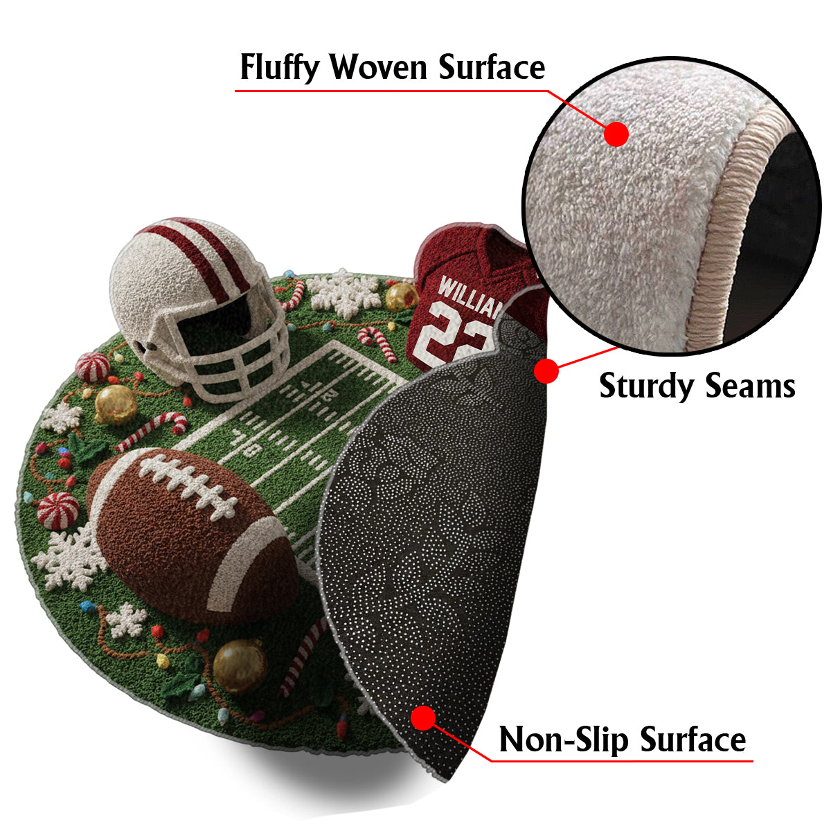 Football Lover - Personalized Football Non-Slip Tufted Rug