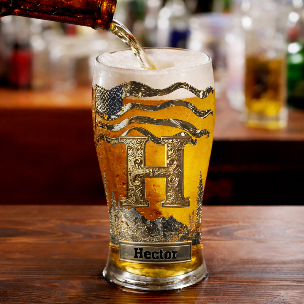 Lettre initiale - Pinte de bière personnalisée