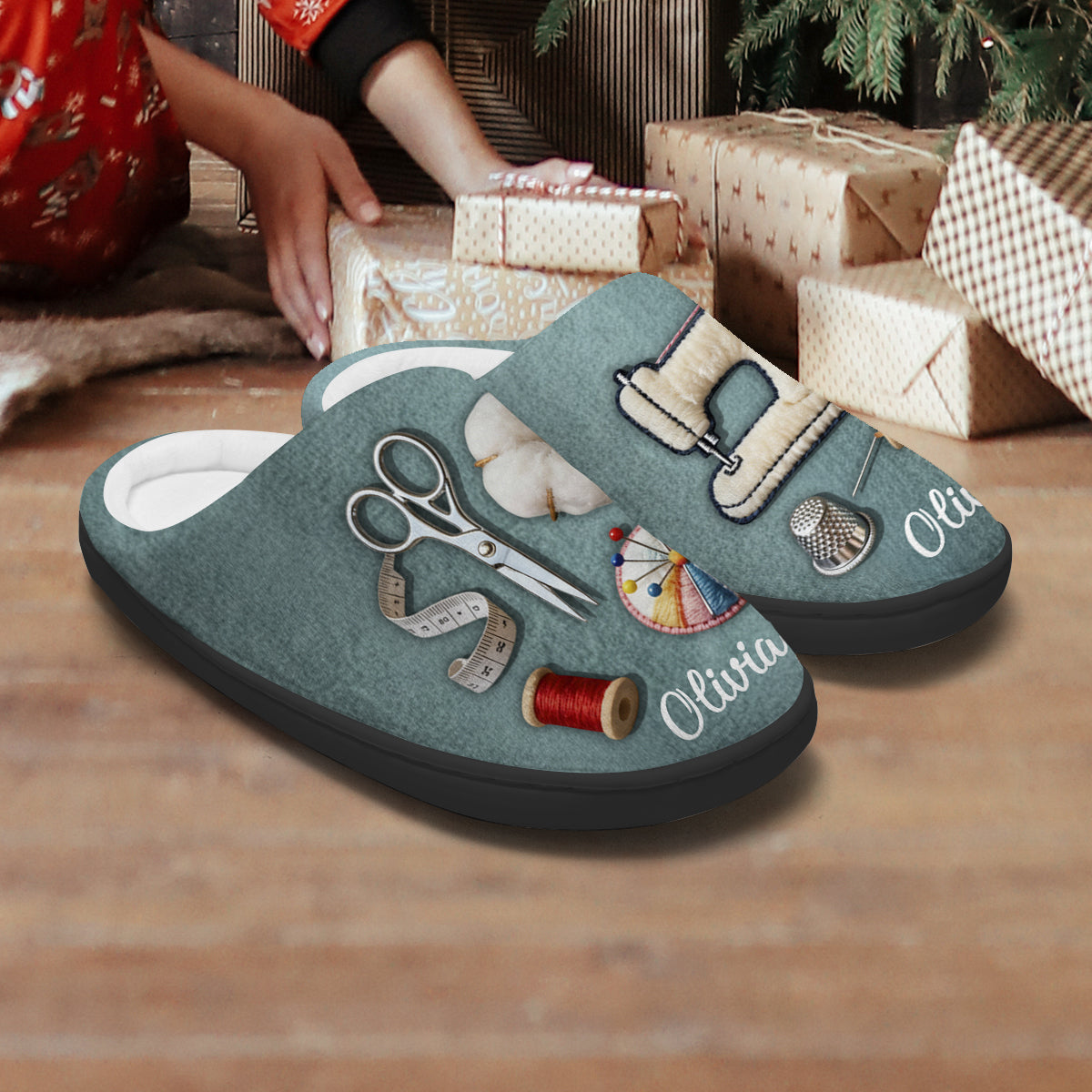 Passionnée de couture - Pantoufles de couture personnalisées