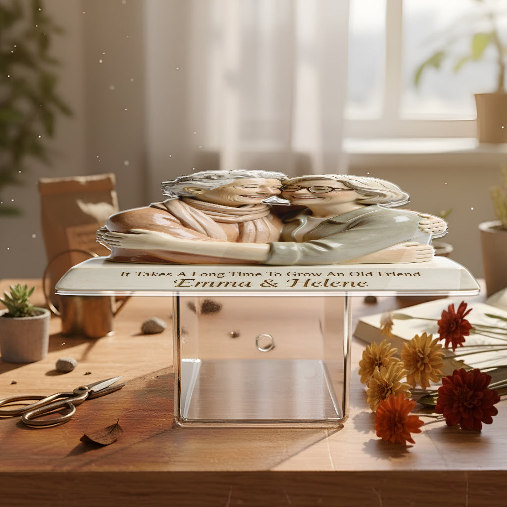 Cultivez un vieil ami - Pot en acrylique personnalisé pour votre meilleure amie