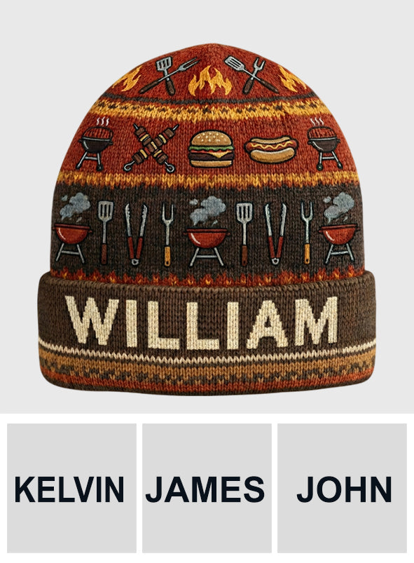 Funny Grillmaster - Personalized Backyard Beanie Hat