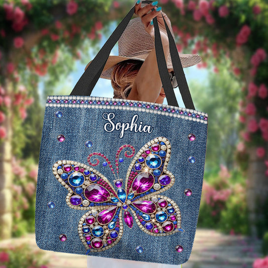 Beautiful Butterfly - Personalized Butterfly Tote Bag
