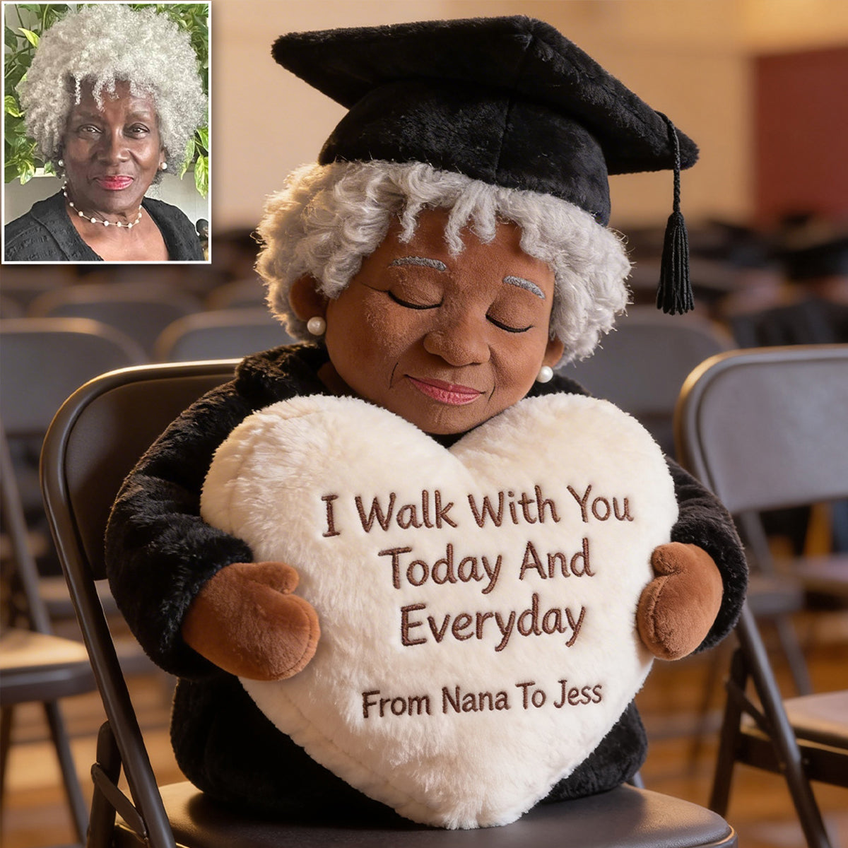 I Walk With You Today And Everyday - Personalized Graduation Premium Faux Fur Pillow