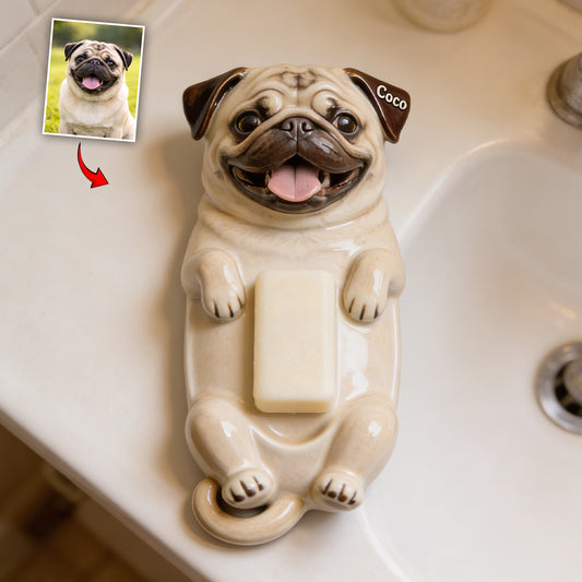 Snuggle Buddy Soap Holder - Personalized Dog Catch-All Tray