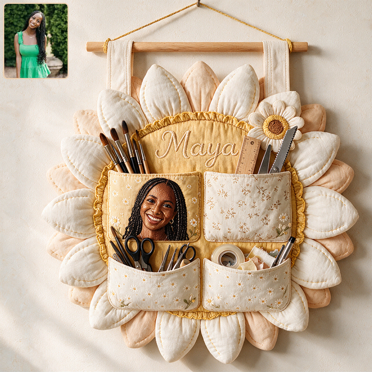 Organisateur Suspendu Fleurs de Naissance Personnalisé - Organisateur d'Amour de Soi