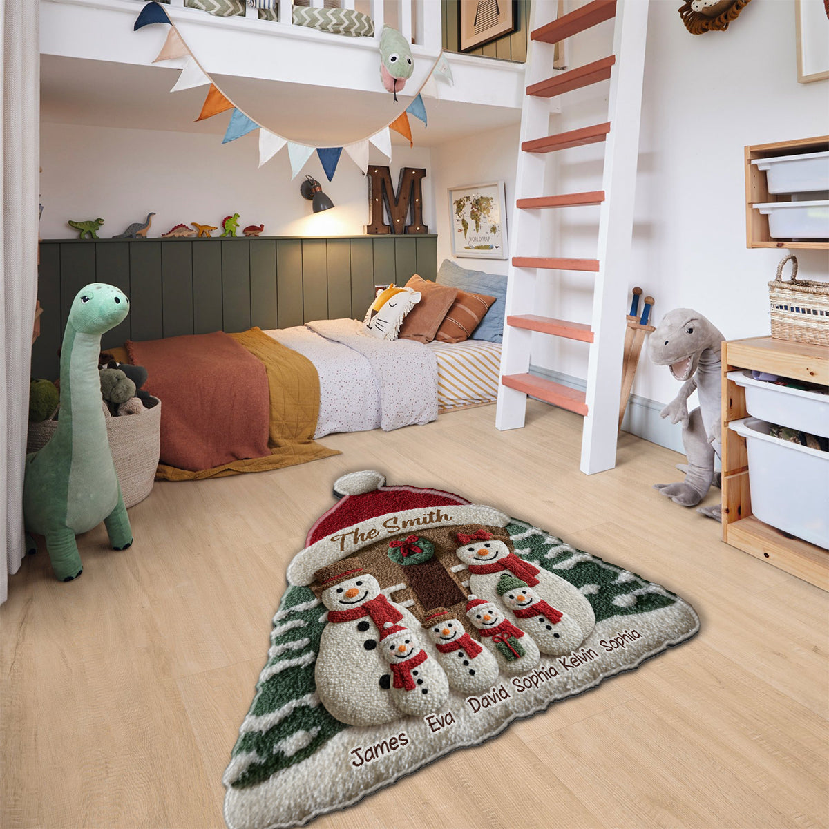 Notre Famille - Tapis touffeté antidérapant personnalisé pour la famille