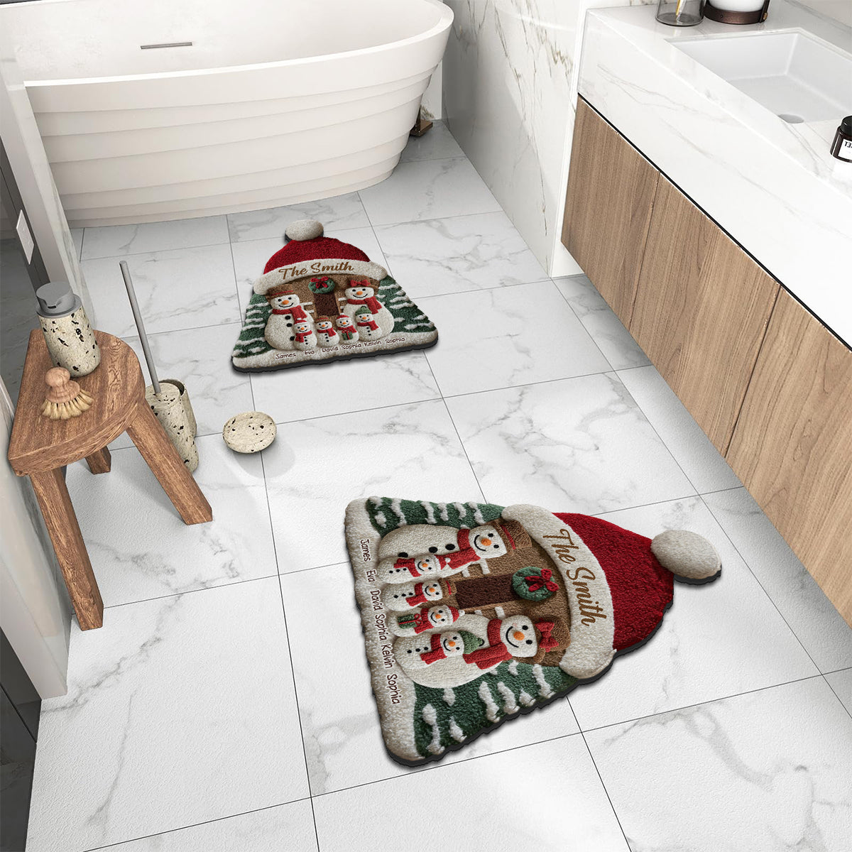 Notre Famille - Tapis touffeté antidérapant personnalisé pour la famille