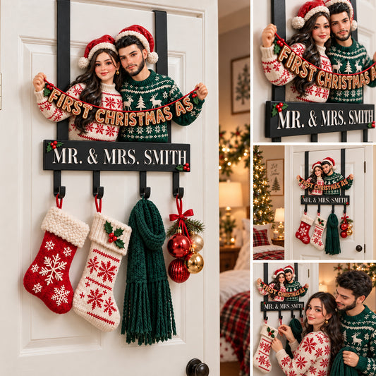 You & Me, Our Home - Personalized Couple Metal Door Hooks