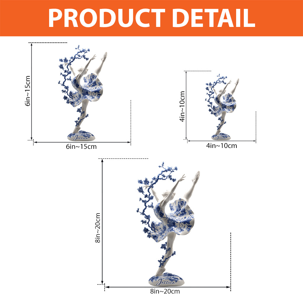 Cadeau pour danseuse de ballet - Plaque acrylique personnalisée en forme de ballerine