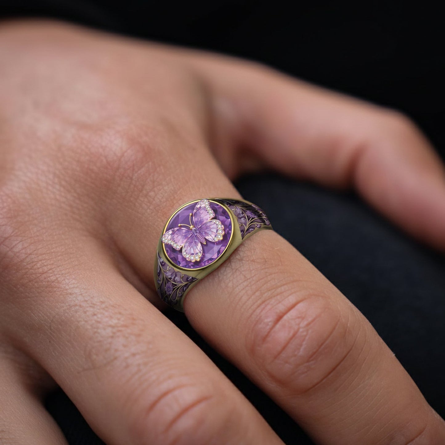 Love Butterfly - Personalized Butterfly Signet Ring