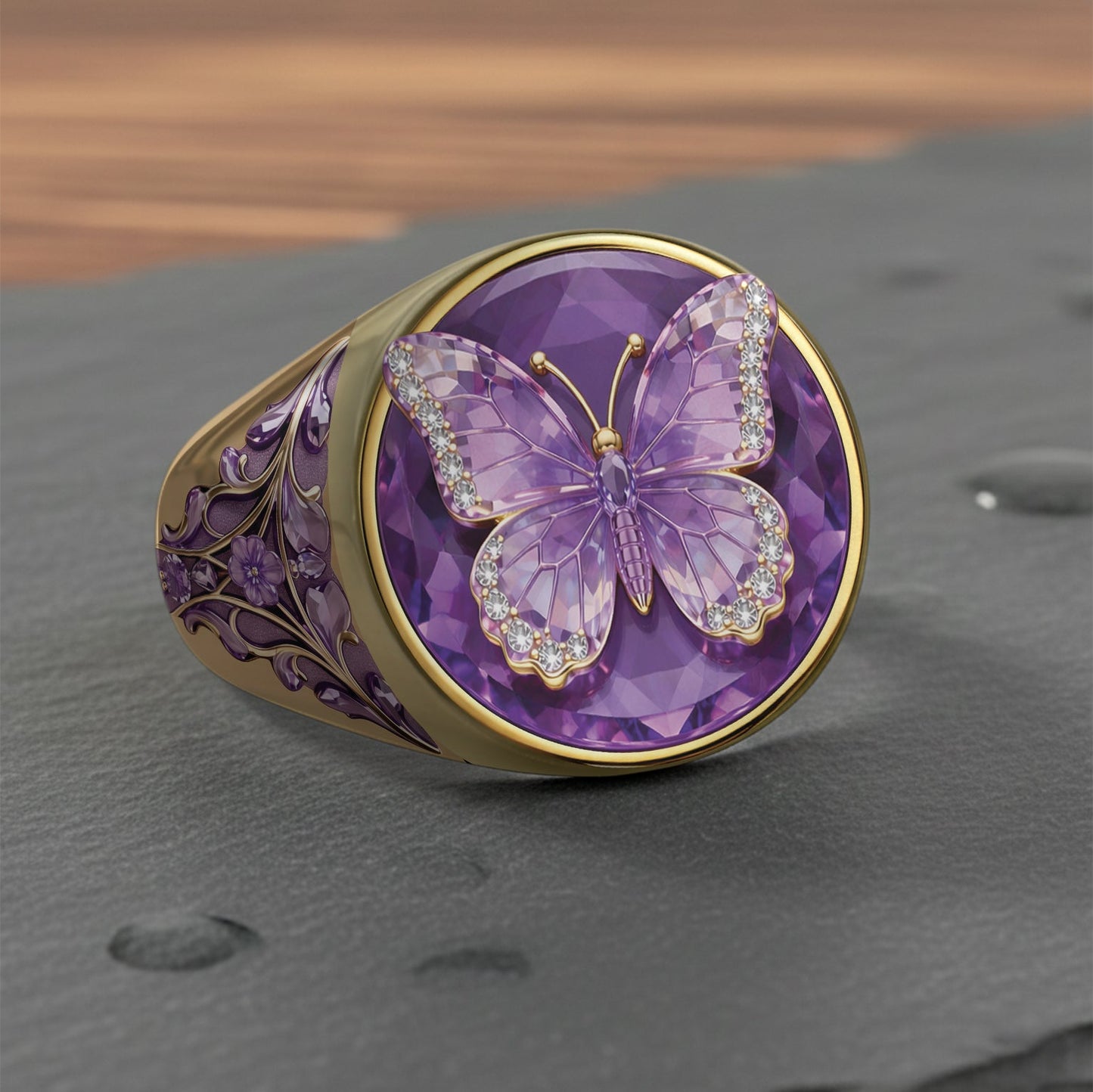Love Butterfly - Personalized Butterfly Signet Ring