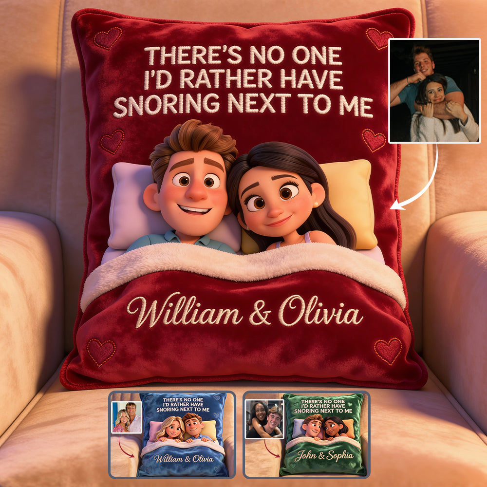 Coussin personnalisé en fausse fourrure pour couple « Couple qui ronfle »