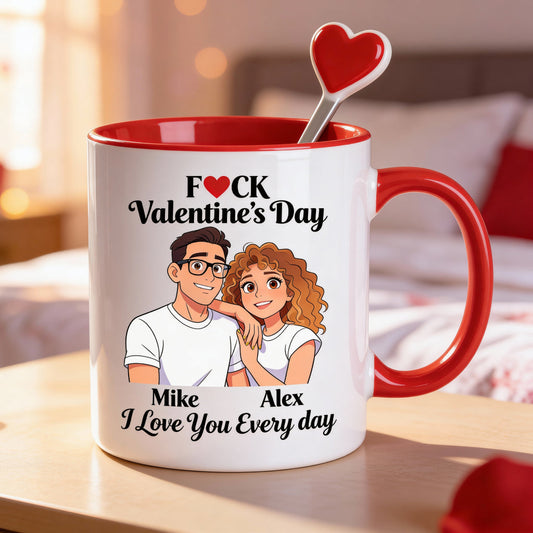 Cadeau personnalisé pour couple à partir de n'importe quelle photo - Mug assorti avec agitateurs en acrylique