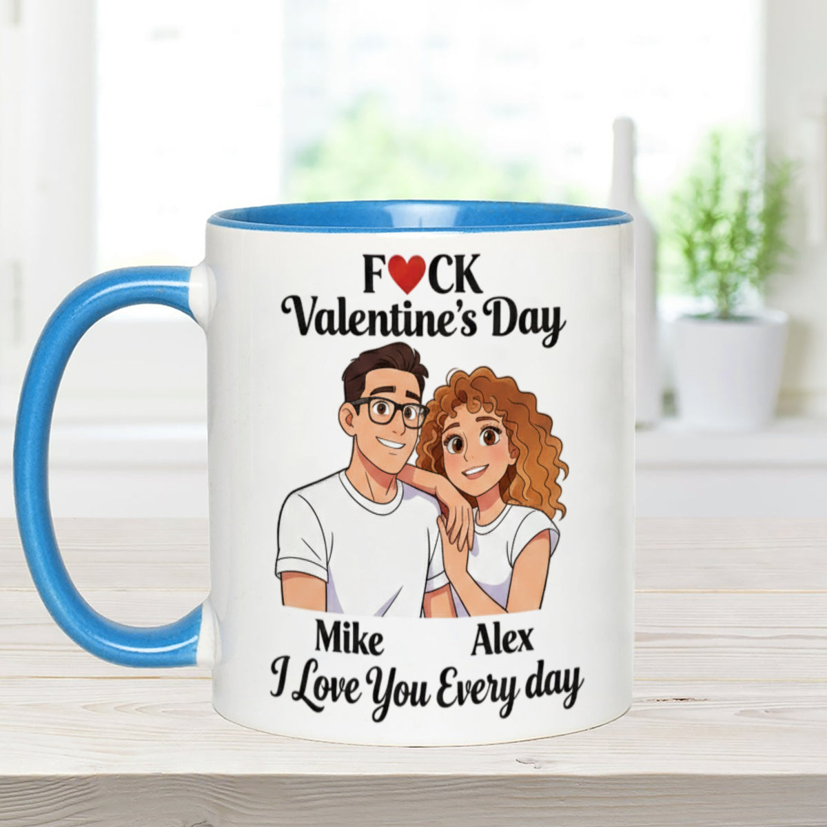 Custom From Any Photo, Couple Gift - Personalized Couple Set Accent Mug with Acrylic Stirrers
