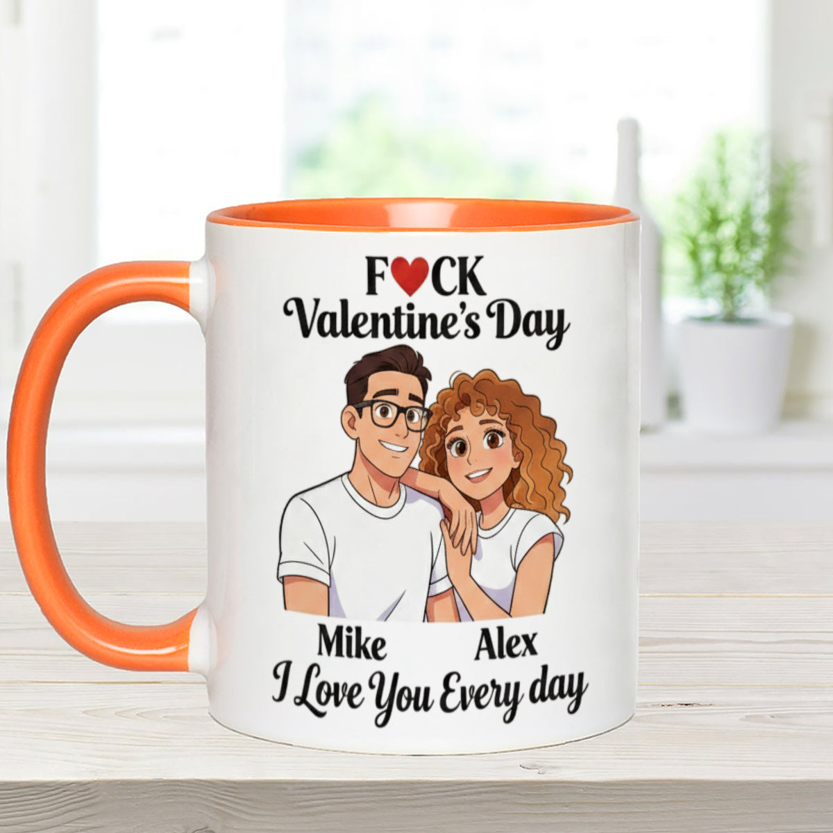 Custom From Any Photo, Couple Gift - Personalized Couple Set Accent Mug with Acrylic Stirrers
