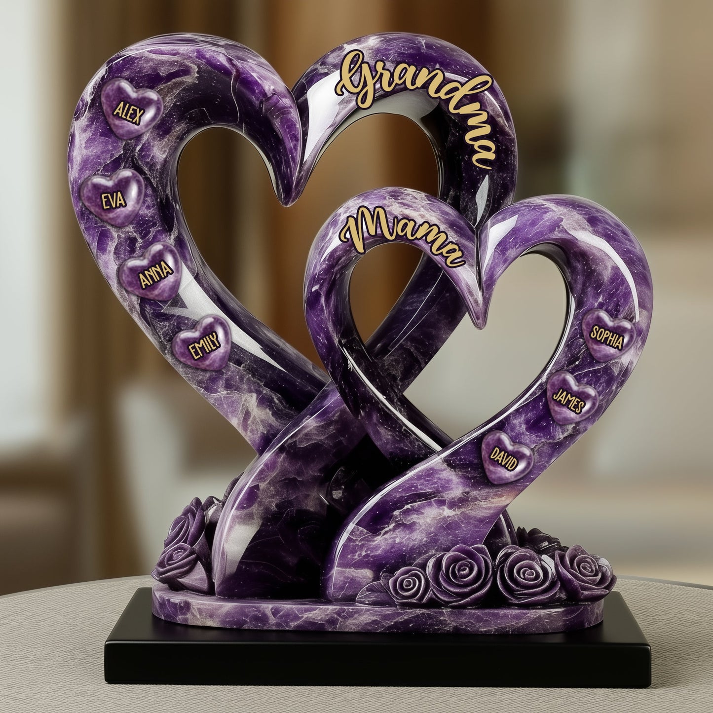 Première maman, maintenant grand-mère - Plaque acrylique personnalisée « Grand-mère » en forme de grand-mère