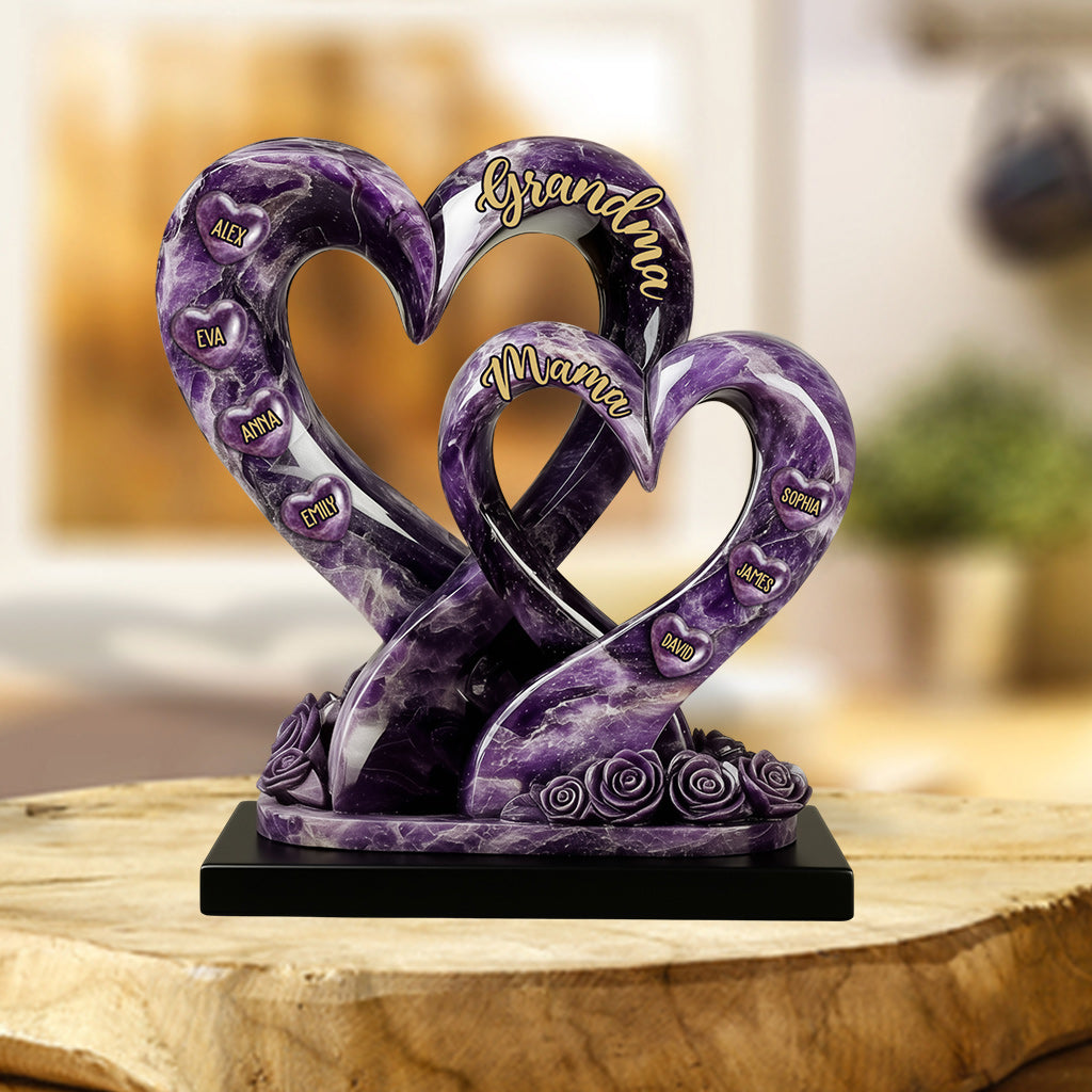 Première maman, maintenant grand-mère - Plaque acrylique personnalisée « Grand-mère » en forme de grand-mère