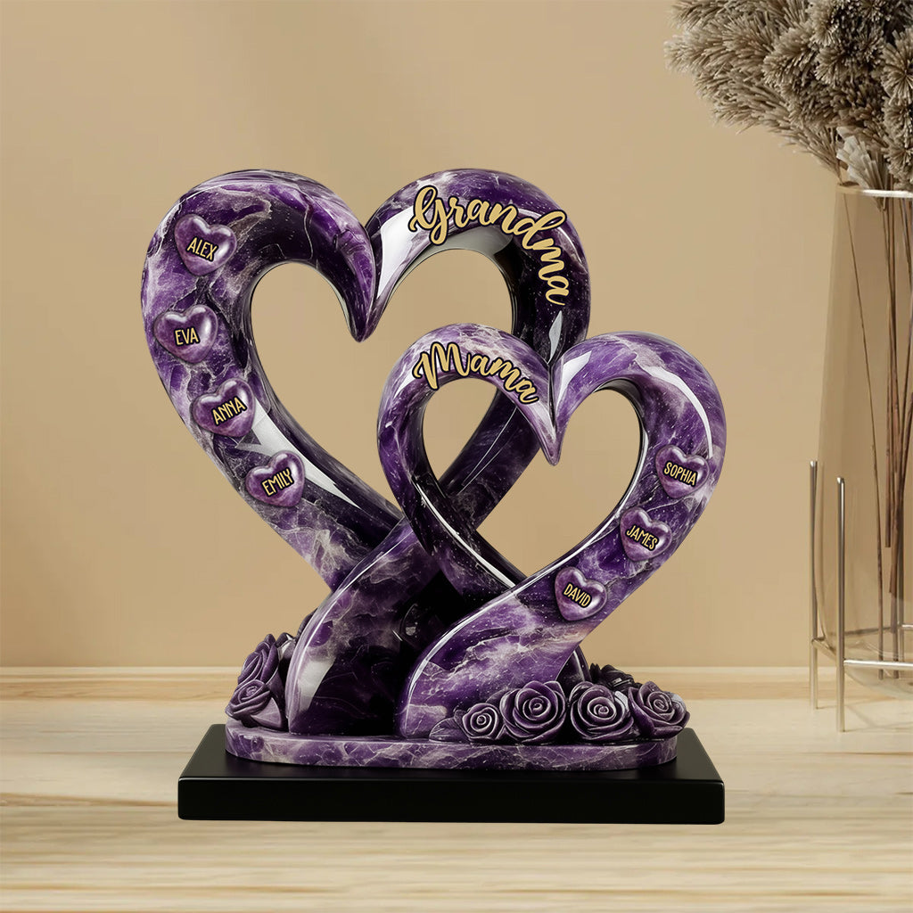 Première maman, maintenant grand-mère - Plaque acrylique personnalisée « Grand-mère » en forme de grand-mère