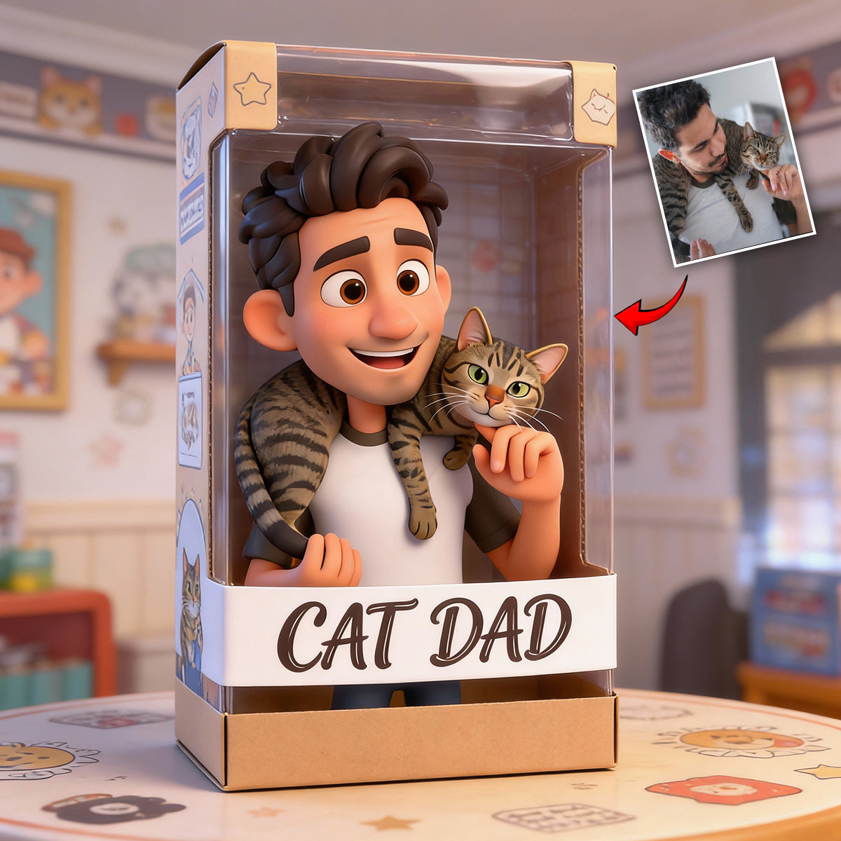 J'aime les chats - Plaque acrylique personnalisée en forme de chat