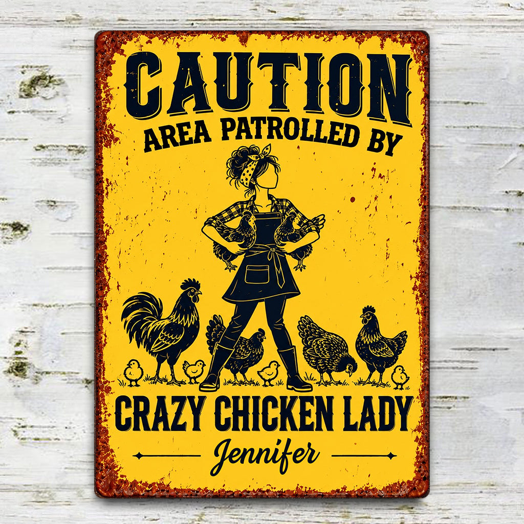Folle de Poules - Plaque Métallique Rectangulaire Personnalisée