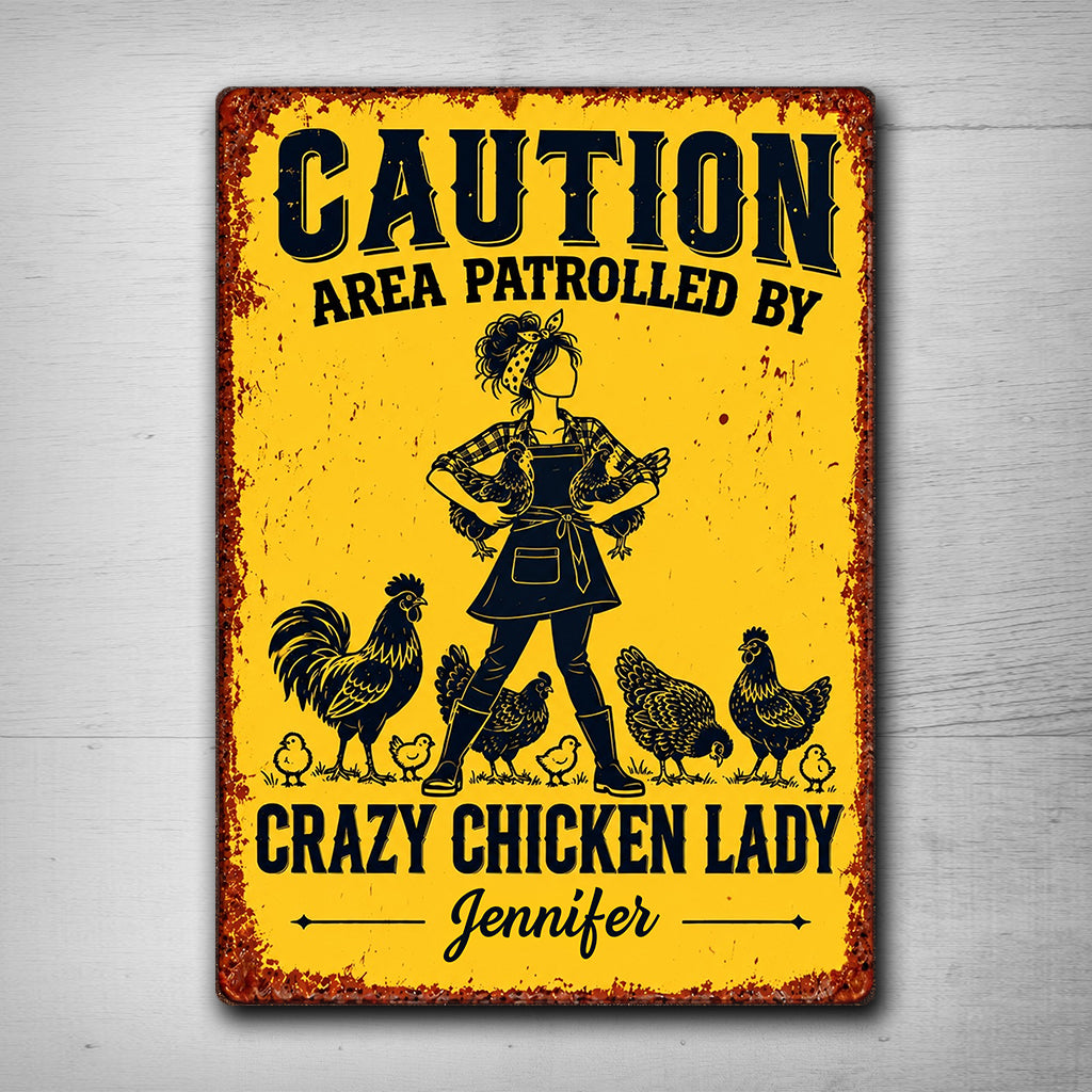 Folle de Poules - Plaque Métallique Rectangulaire Personnalisée