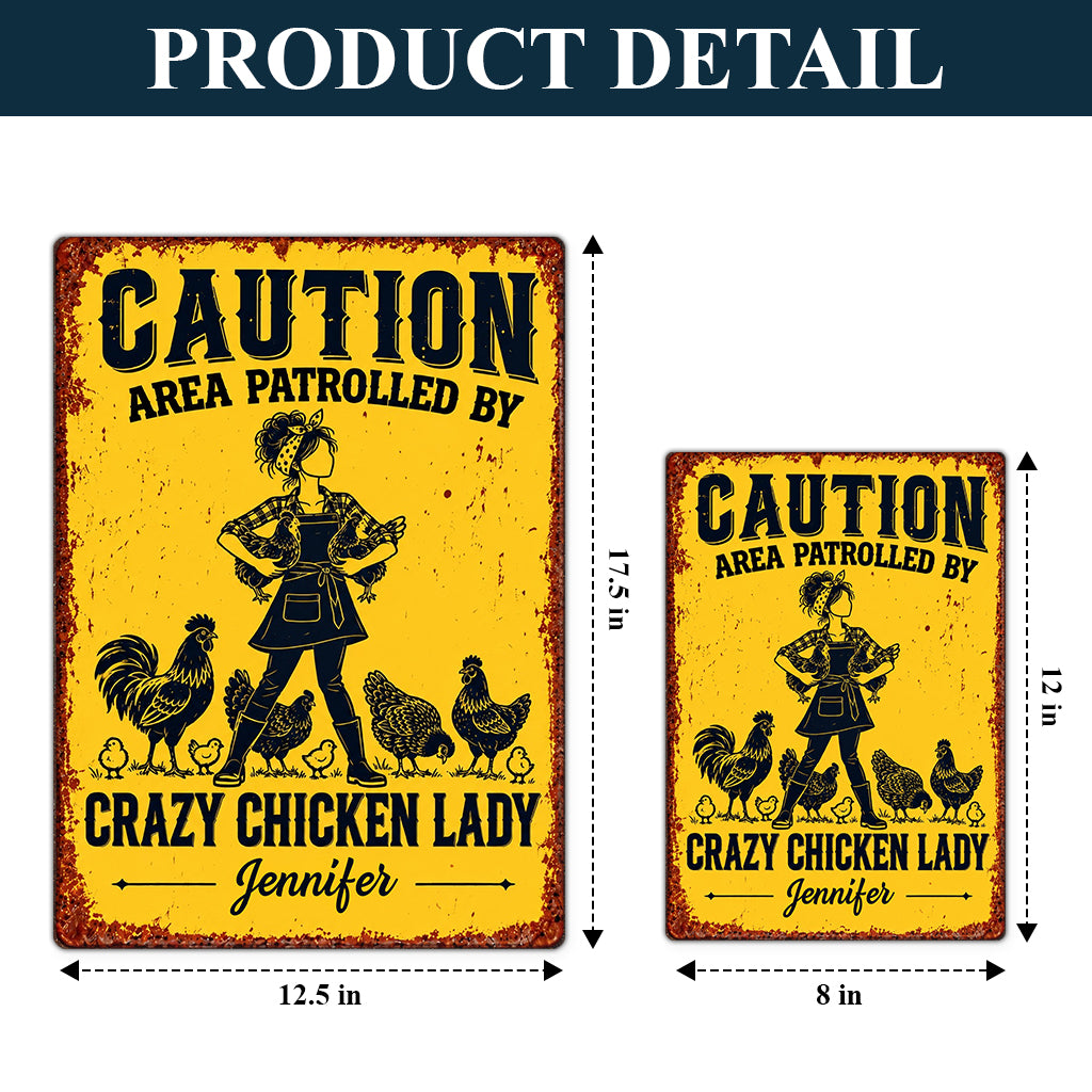 Folle de Poules - Plaque Métallique Rectangulaire Personnalisée
