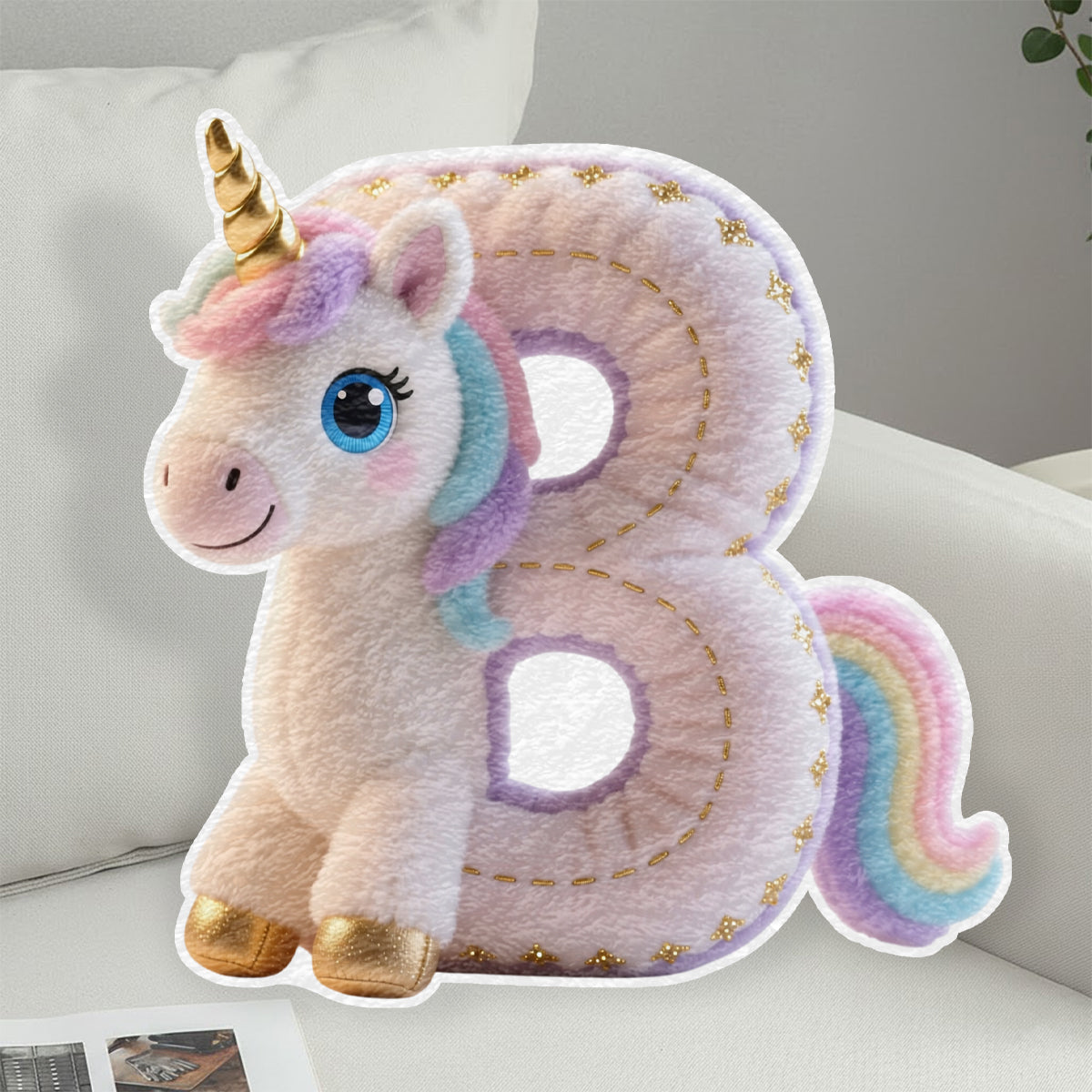 Cadeau idéal pour les enfants - Oreiller personnalisé en fausse fourrure pour enfant