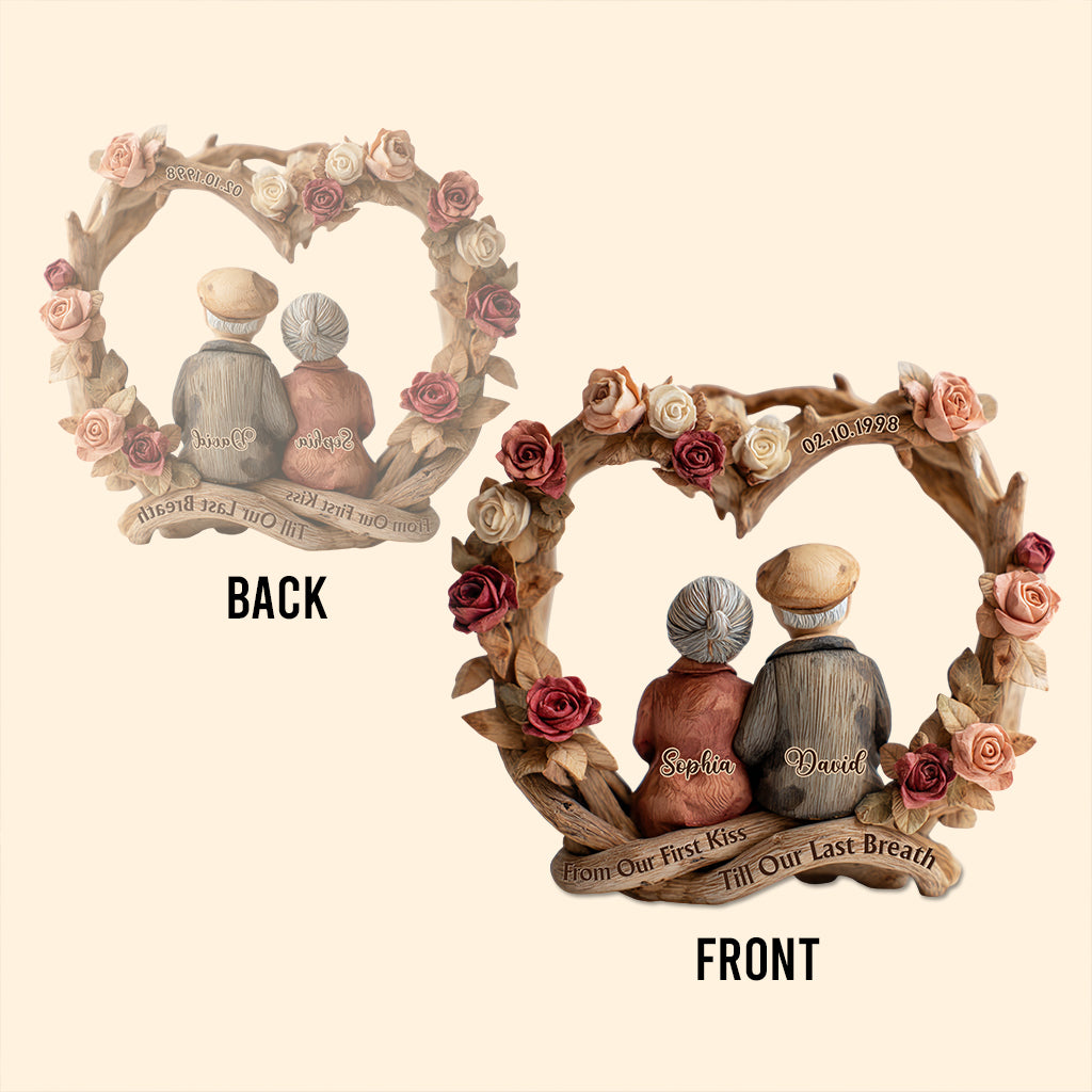 De notre premier baiser à notre dernier souffle - Plaque acrylique personnalisée pour couple