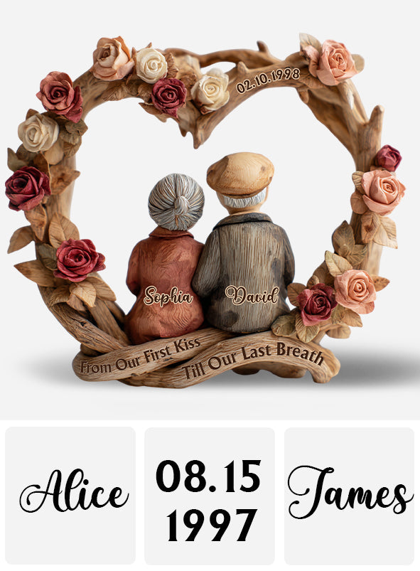 De notre premier baiser à notre dernier souffle - Plaque acrylique personnalisée pour couple