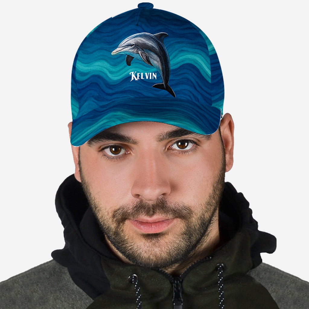 Dolphin And Wave - Personalized Dolphin Classic Cap