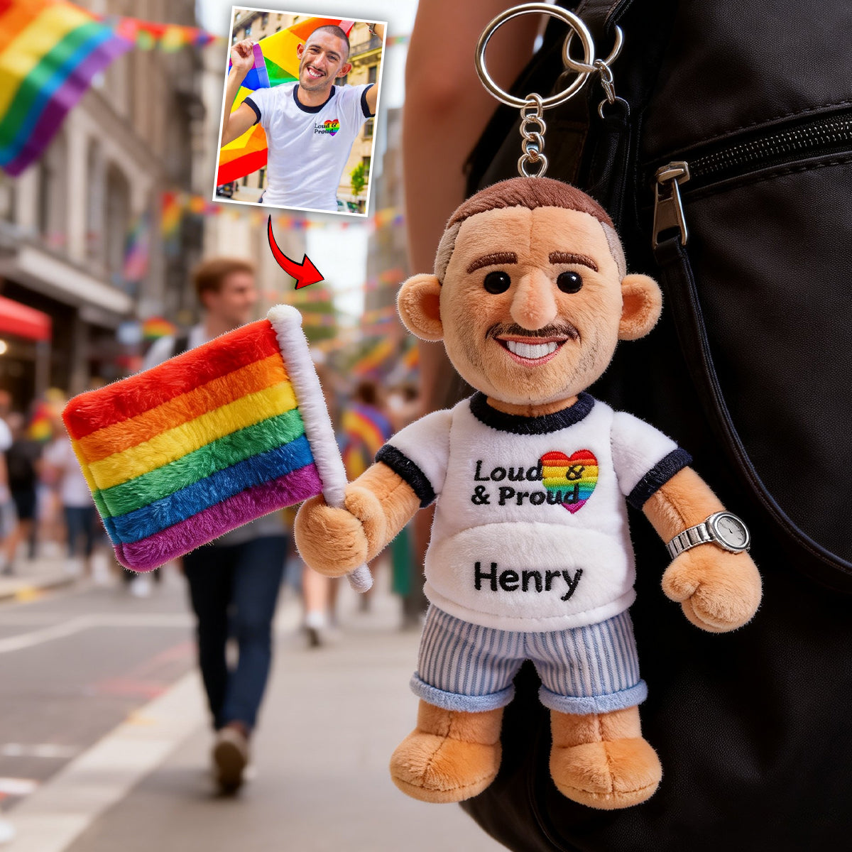 Porte-clés en Peluche Personnalisé - Soutien LGBT Amour est Amour