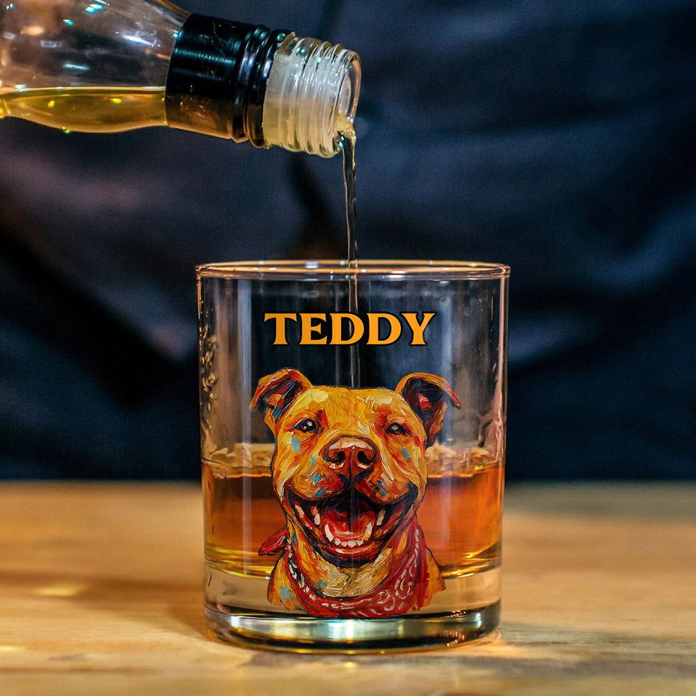 Custom Painted Pet's Photo - Personalized Dog Whiskey Glass