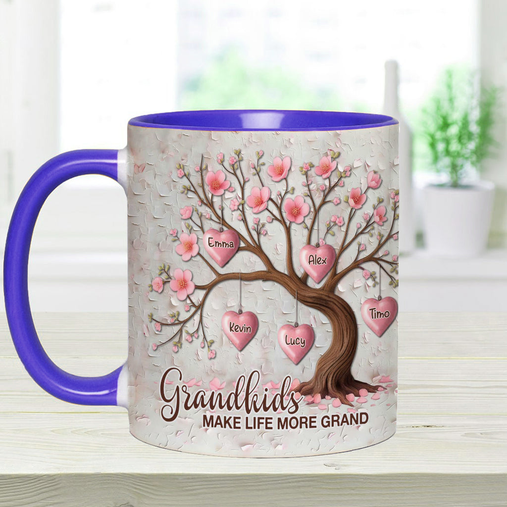 Grandkids Make Life More Grand - Personalized Grandma Accent Mug