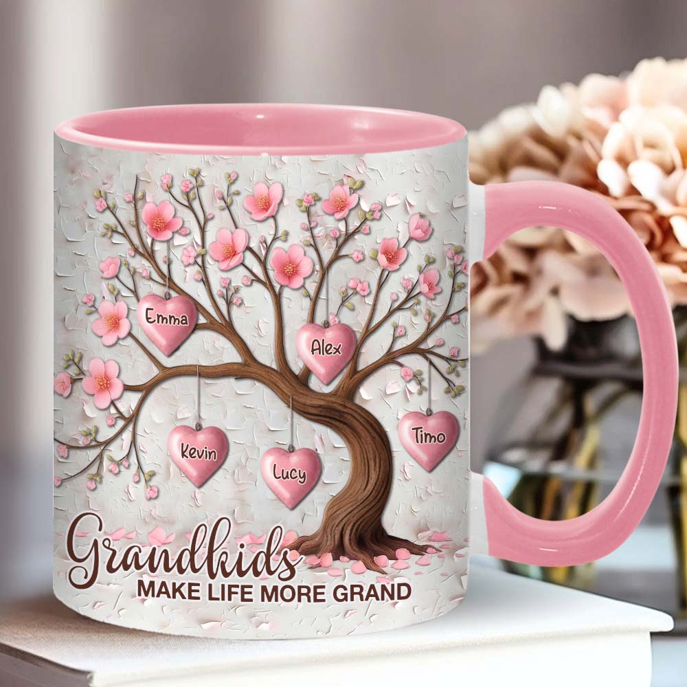 Grandkids Make Life More Grand - Personalized Grandma Accent Mug