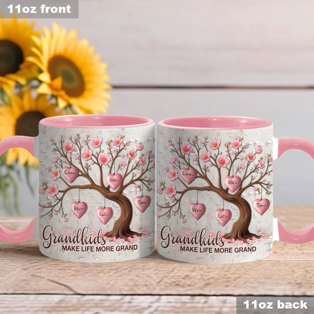 Grandkids Make Life More Grand - Personalized Grandma Accent Mug