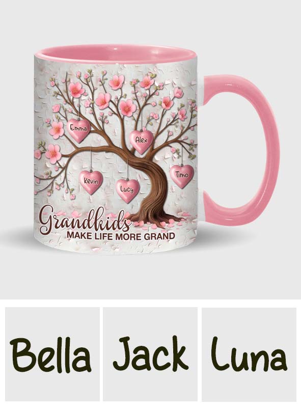 Grandkids Make Life More Grand - Personalized Grandma Accent Mug