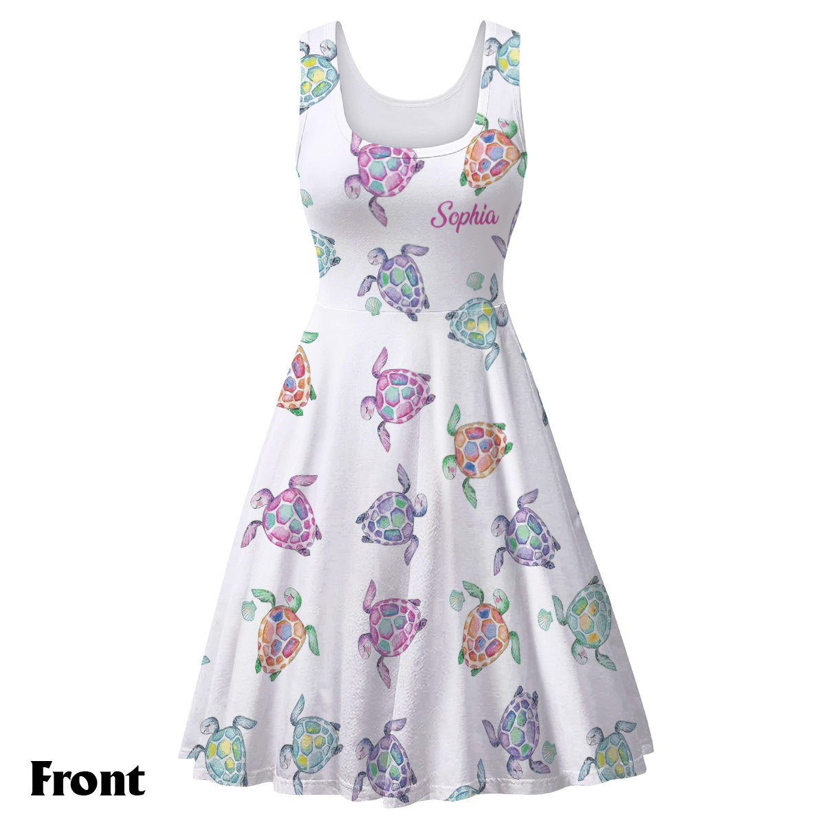 Love Turtles - Personalized Turtle Sleeveless Dress
