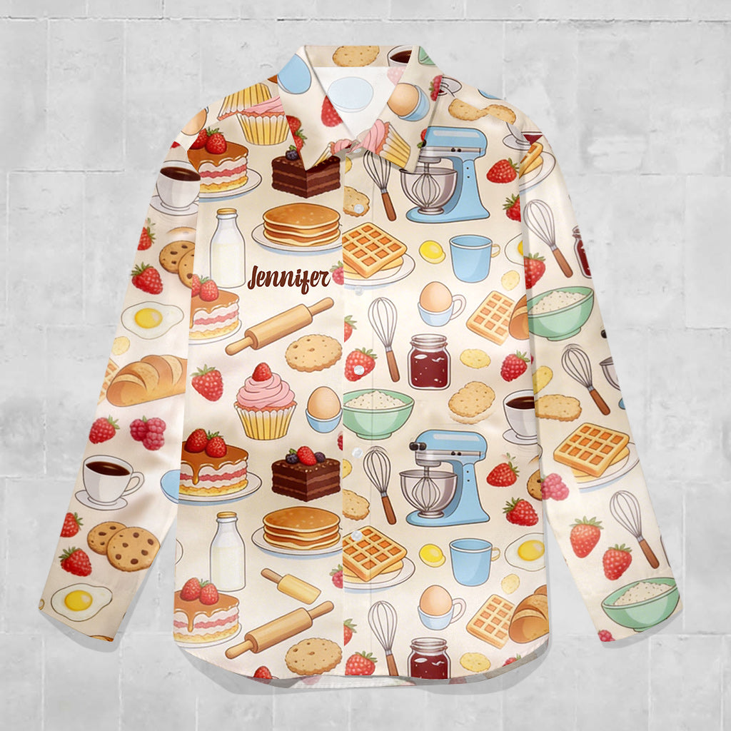 Love Baking - Personalized Baking Button-Up Shirt