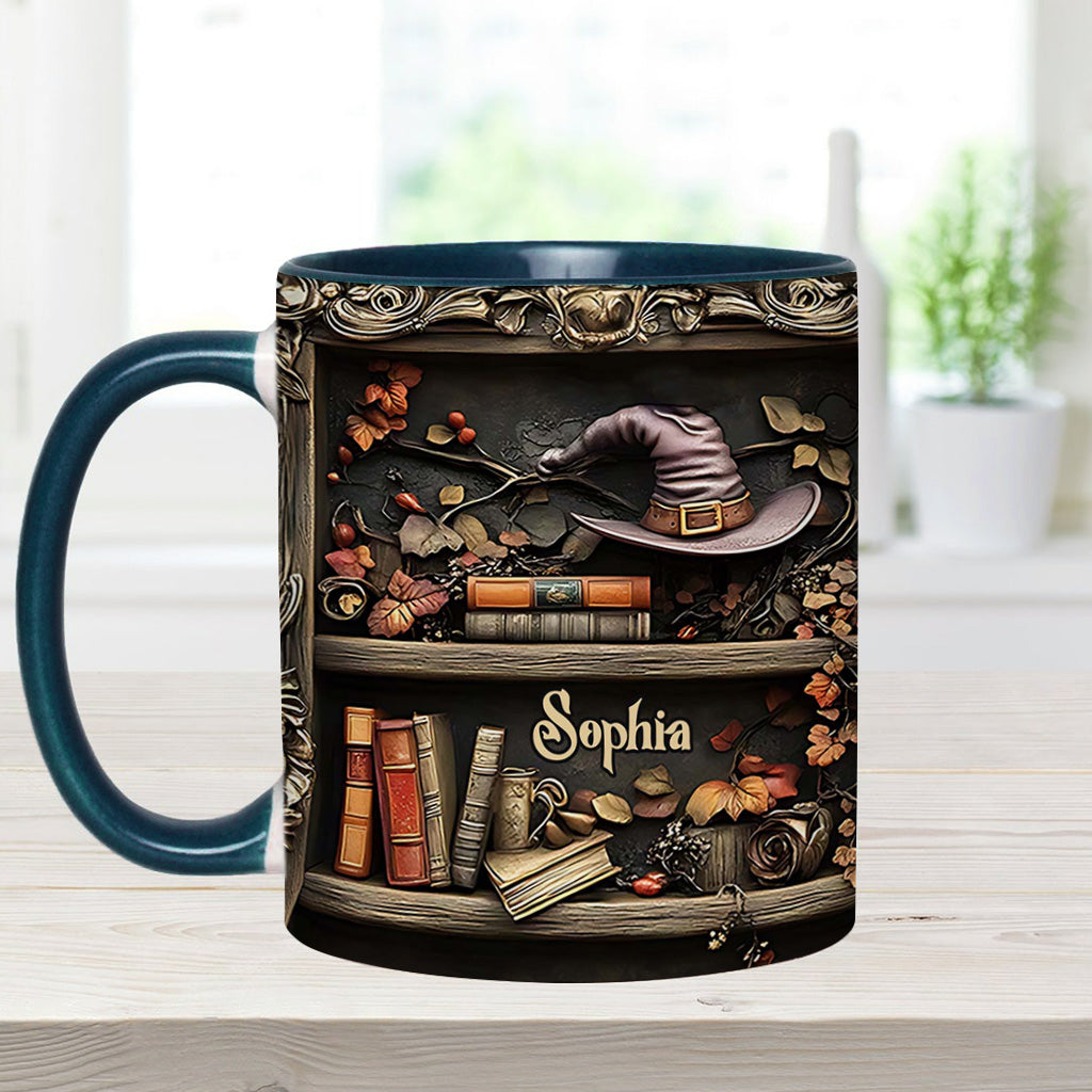 Hat And Books - Personalized Witch Accent Mug