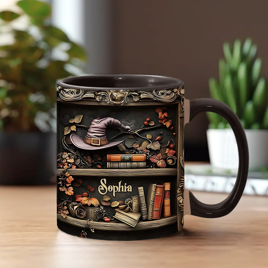 Hat And Books - Personalized Witch Accent Mug