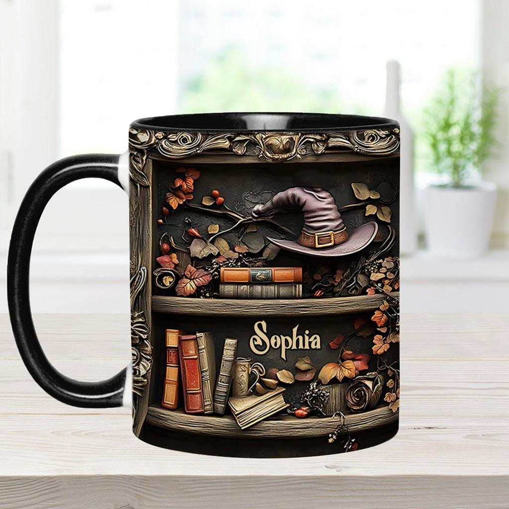 Hat And Books - Personalized Witch Accent Mug