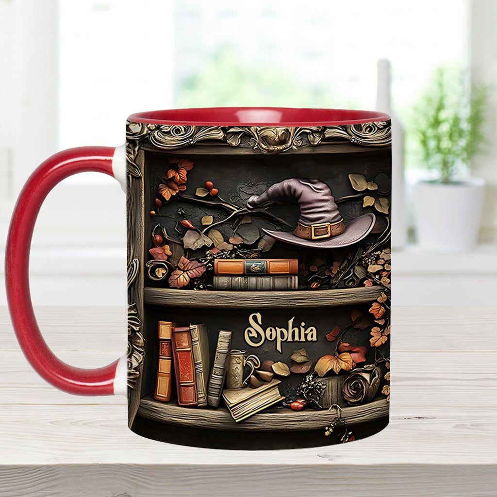 Hat And Books - Personalized Witch Accent Mug