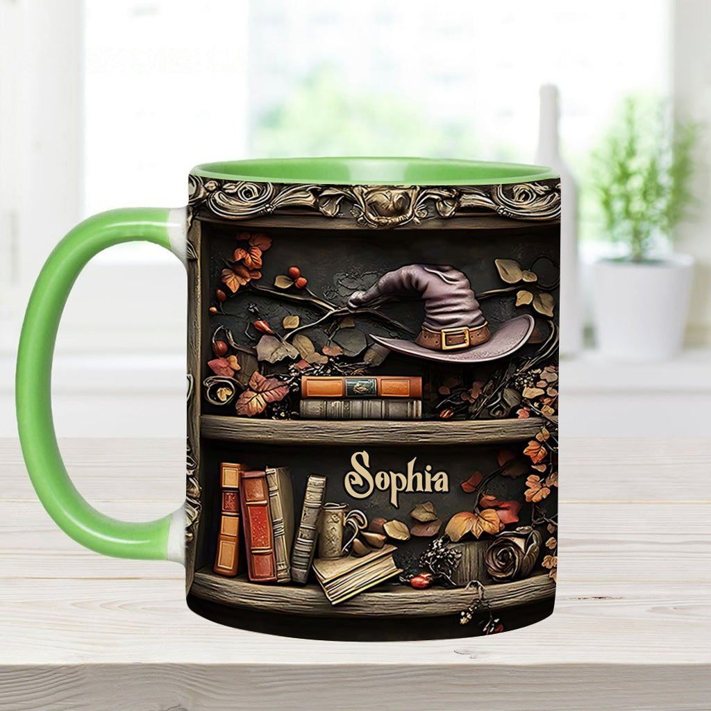 Hat And Books - Personalized Witch Accent Mug