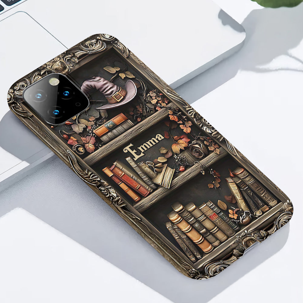 Hat And Books - Personalized Witch Full Print Phone Case