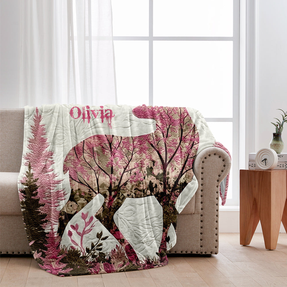 Cerf rose des forêts - Belle sauvage, fille de la campagne - Couverture de chasse personnalisée