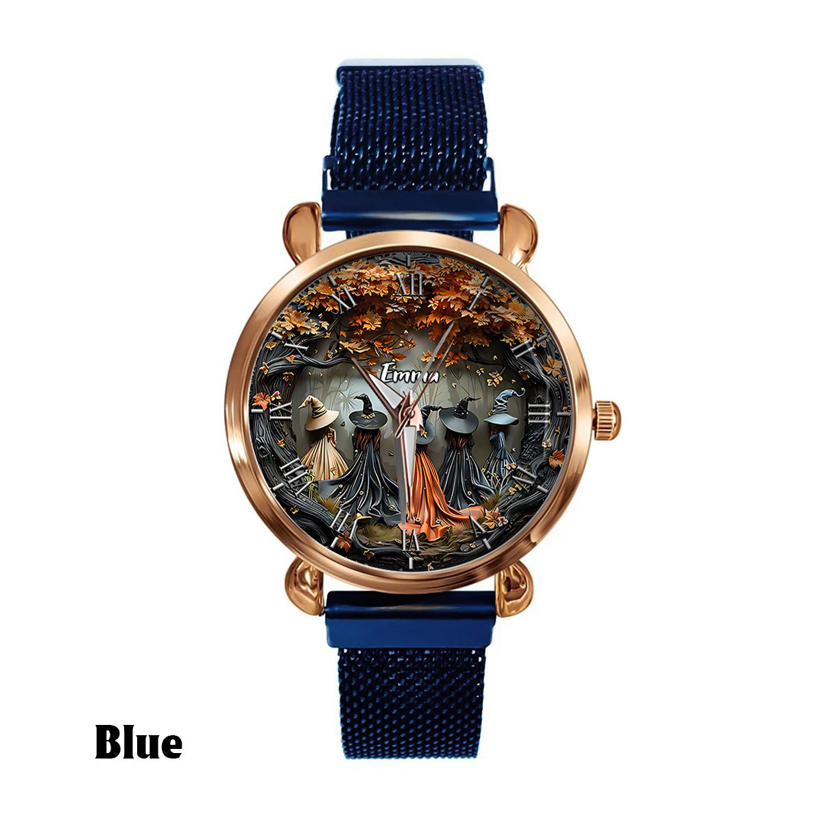 Montre-bracelet personnalisée pour femme sorcière - Sorcière magique 