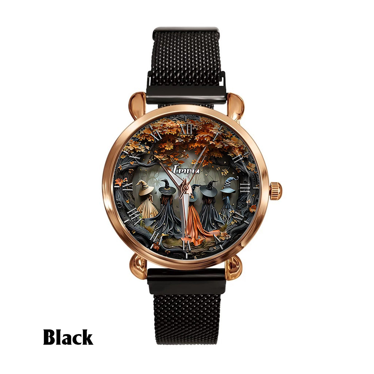 Montre-bracelet personnalisée pour femme sorcière - Sorcière magique 