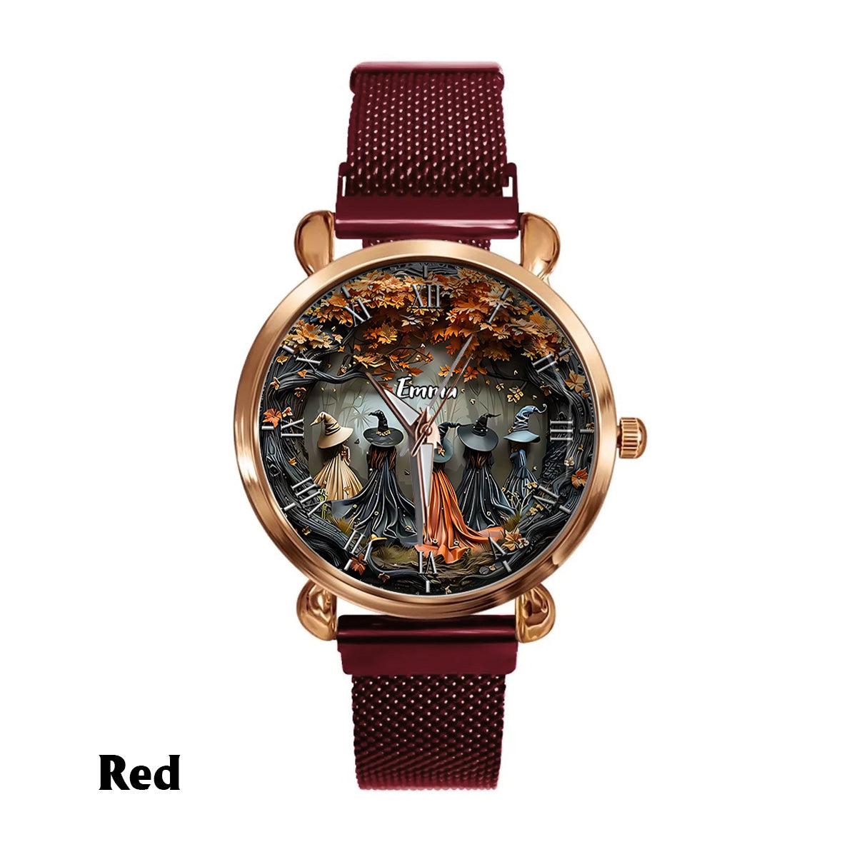 Montre-bracelet personnalisée pour femme sorcière - Sorcière magique 